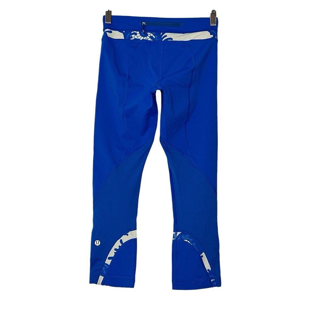 Lululemon Leggings Women's 4 Blue  Running Crop Inseam 21‎ Athleisure Gym Yoga